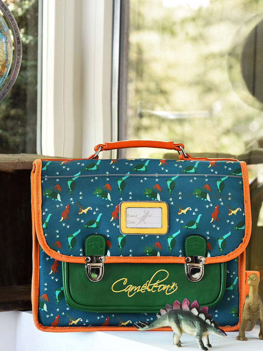 Cartable Enfant 2 Compartiments Cameleon Jeune Et Scolaire Bleu Textile Garni Synthetique