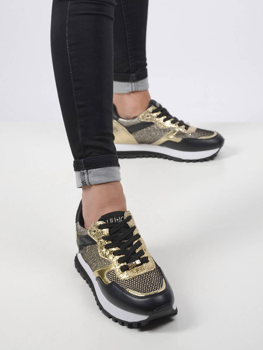 Liu jo sneaker schwarz gold Clearance