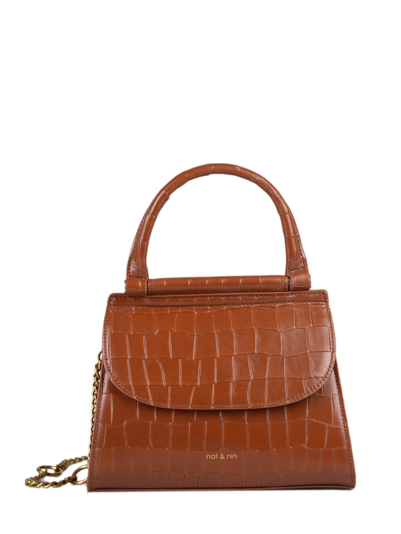 sac marron croco
