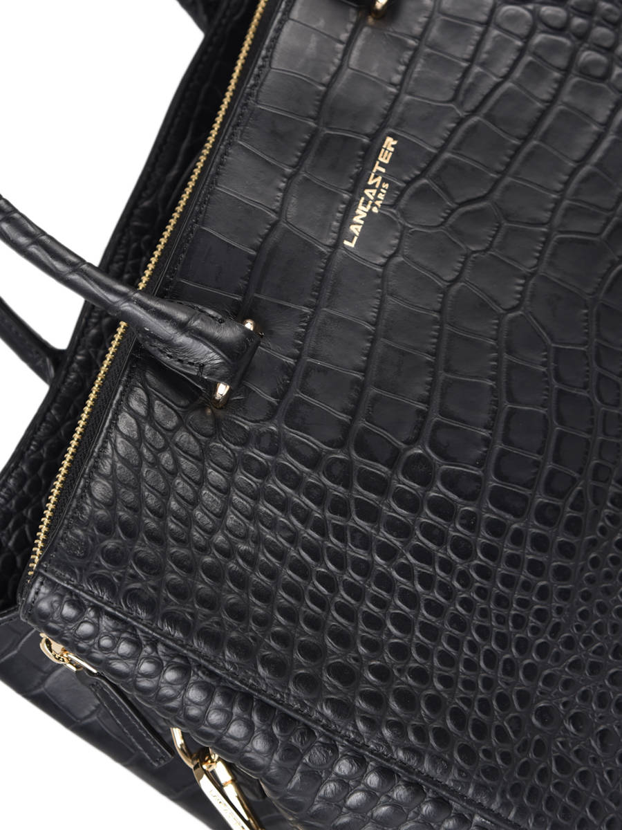sac lancaster exotic croco noir