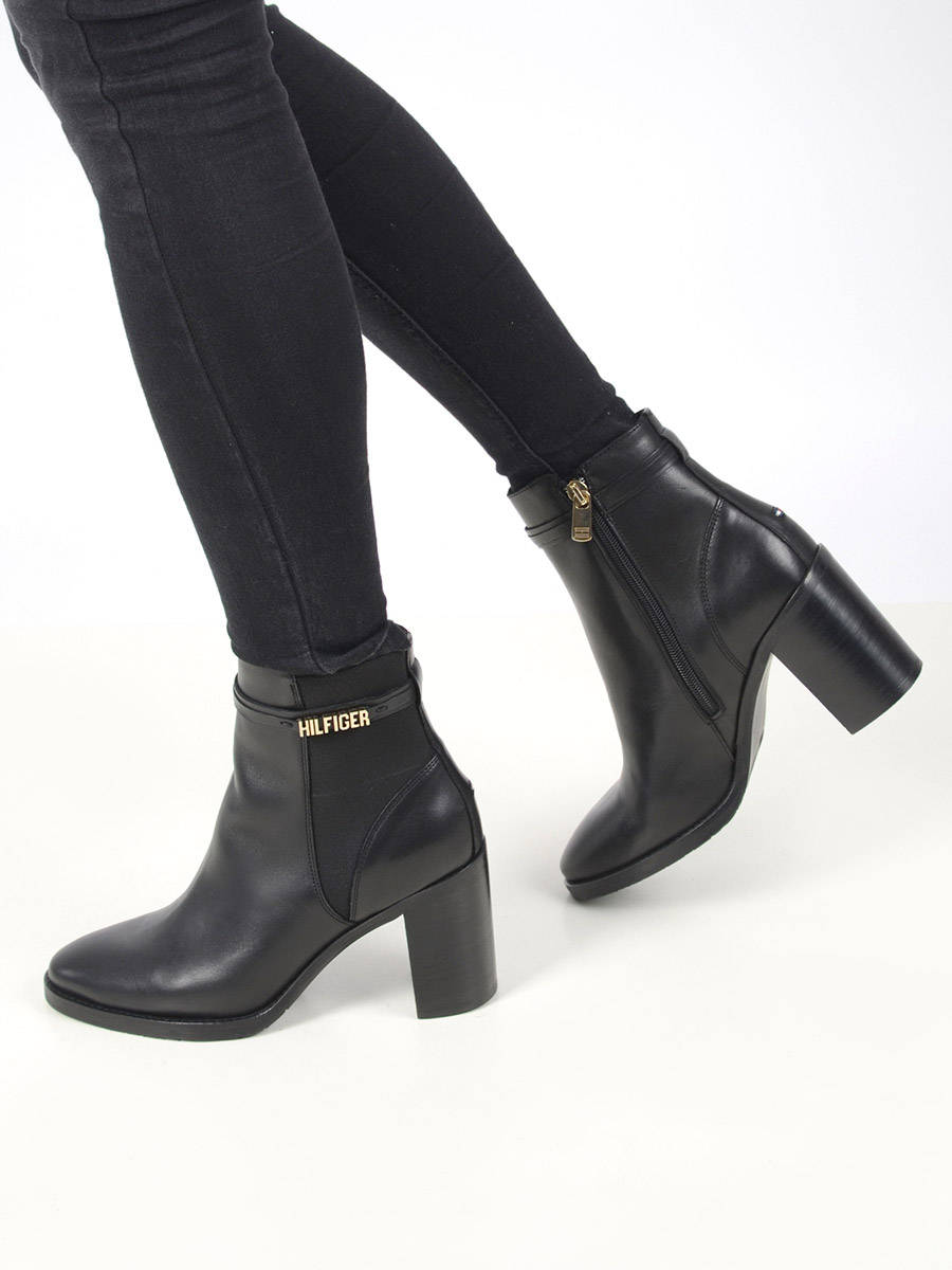 Hak dames Tommy Hilfiger enkellaarzen | KLEDING.nl