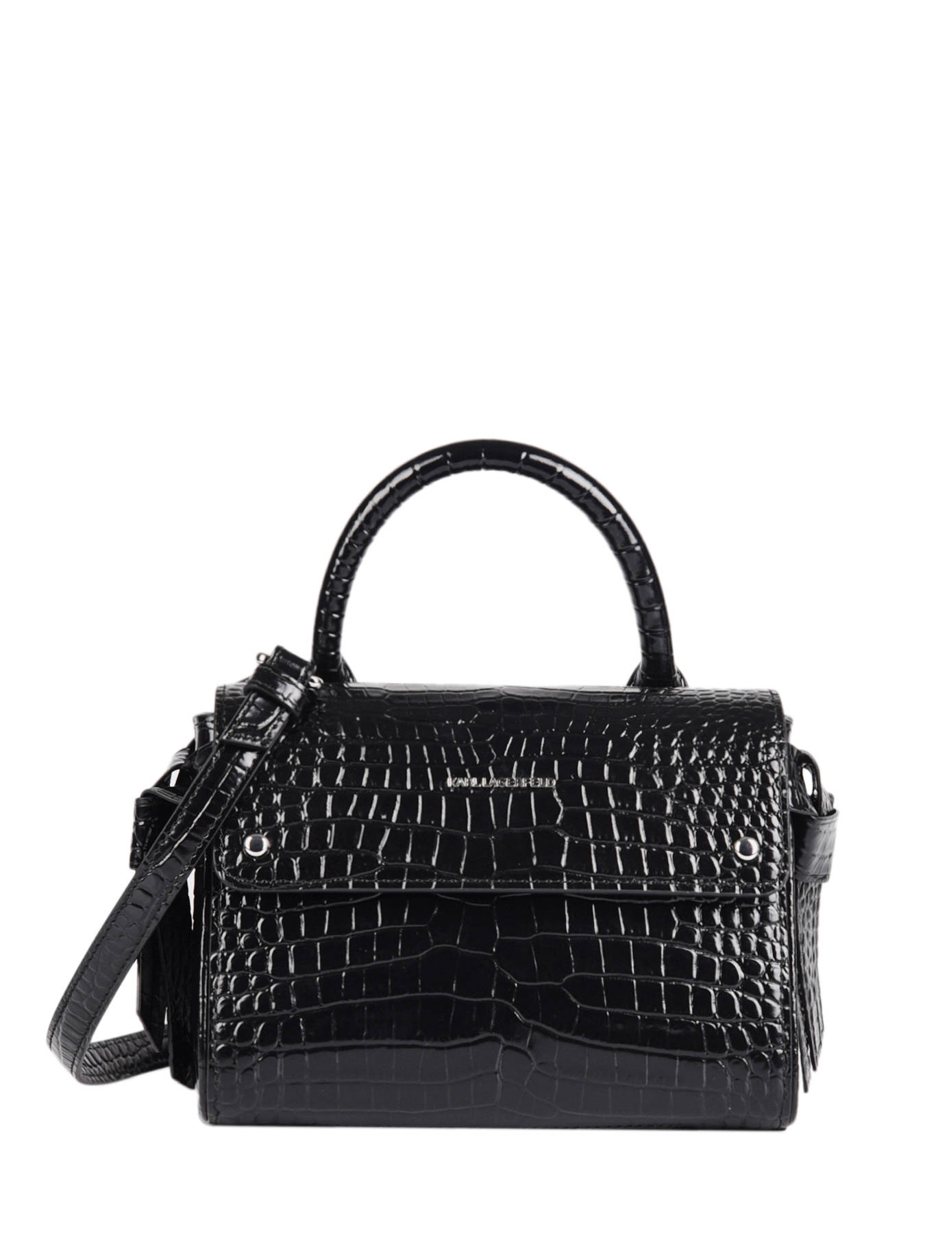 Sac croco noir bandoulière Outlet