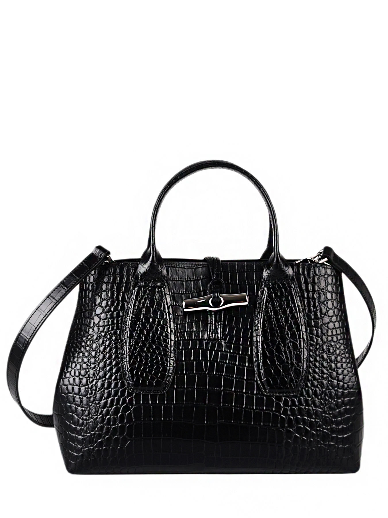 Sac porté main Roseau croco cuir LONGCHAMP Sac porté main Roseau croco cuir LONGCHAMP