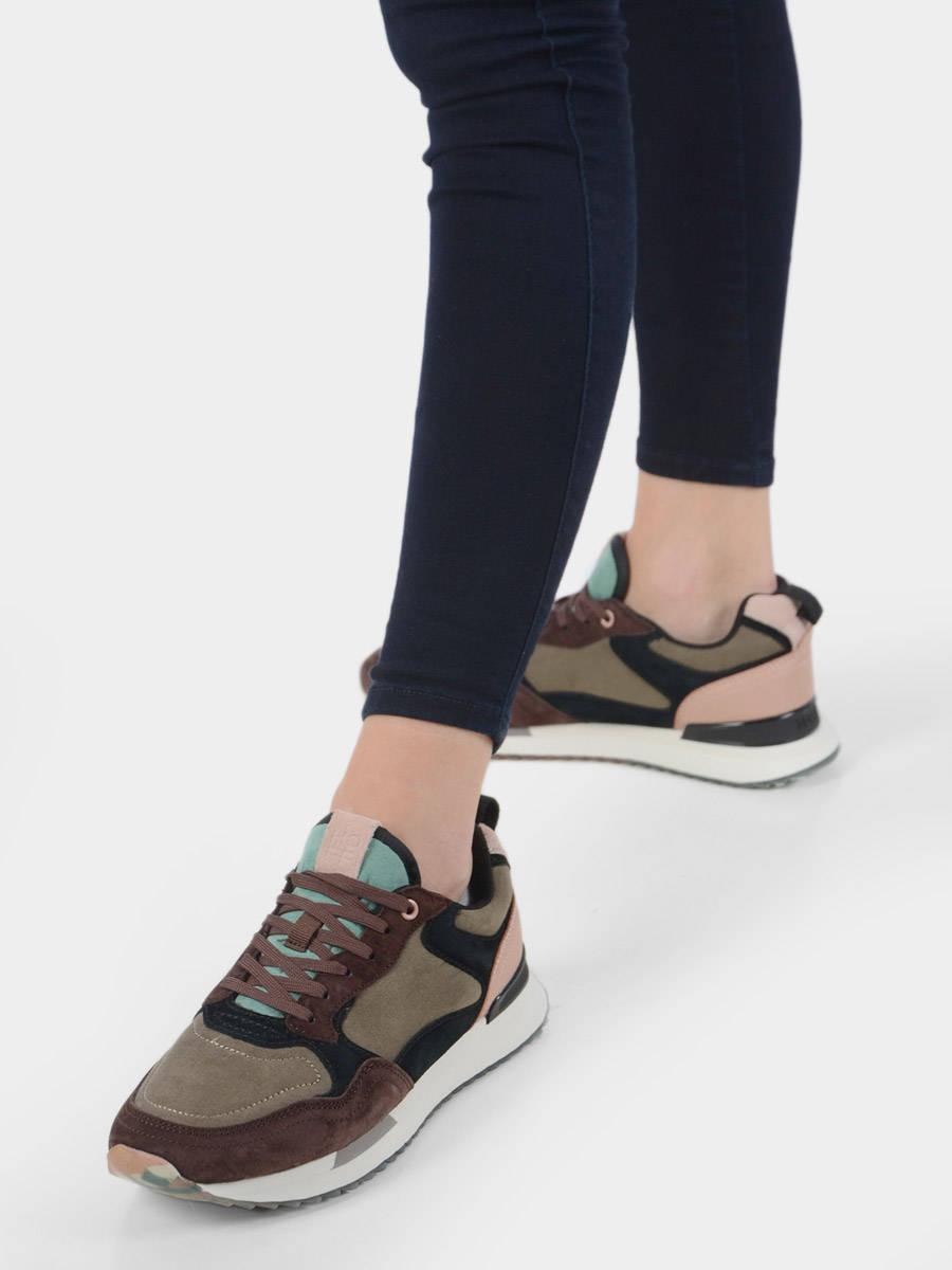 Hoff Vrouwen Leren Lage sneakers / Damesschoenen London Zwart - Schoenen.nl