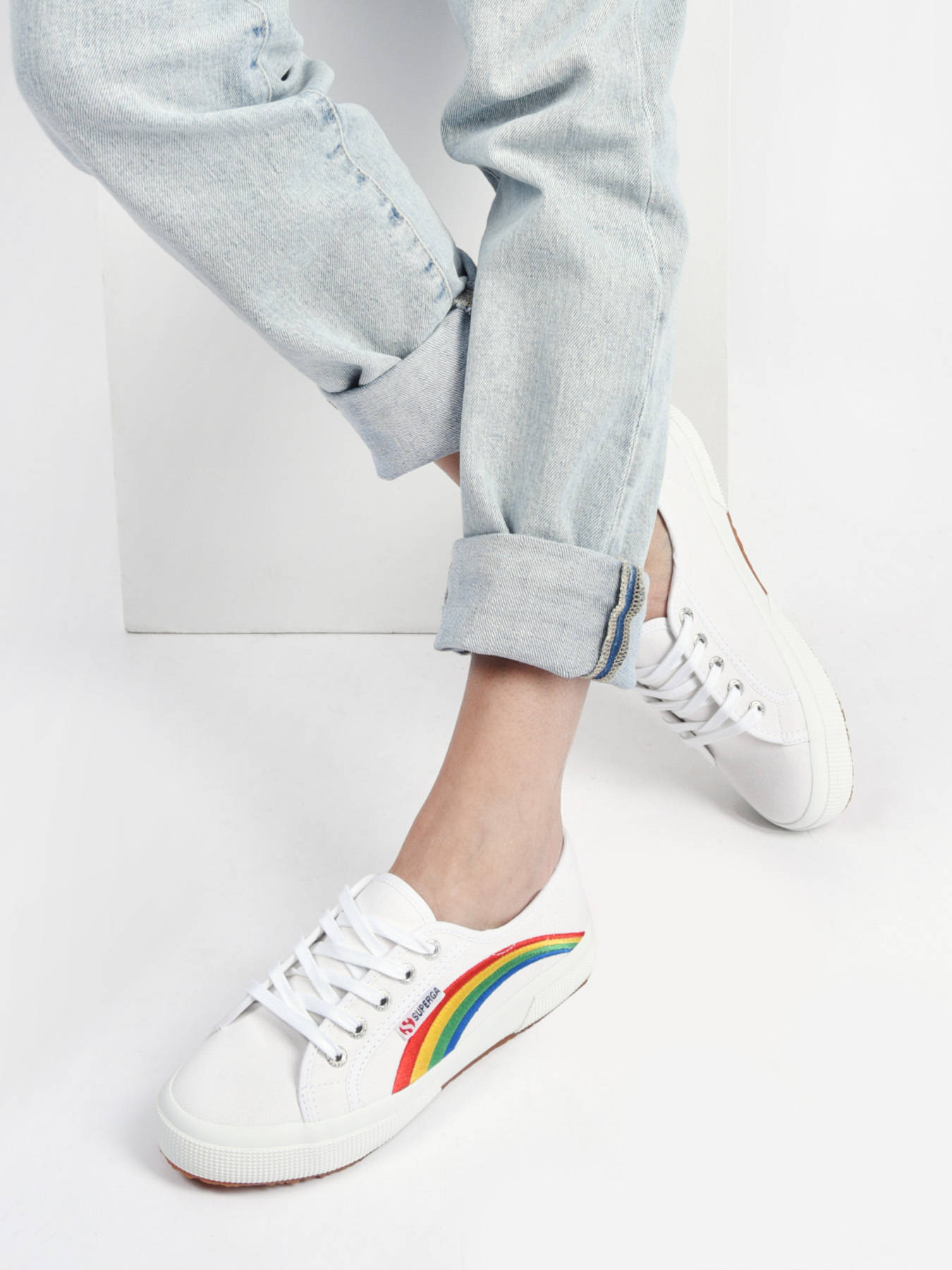 Superga Women's 2750 Rainbow Stud Sneaker - Canvas Sneaker With Colorful Studs