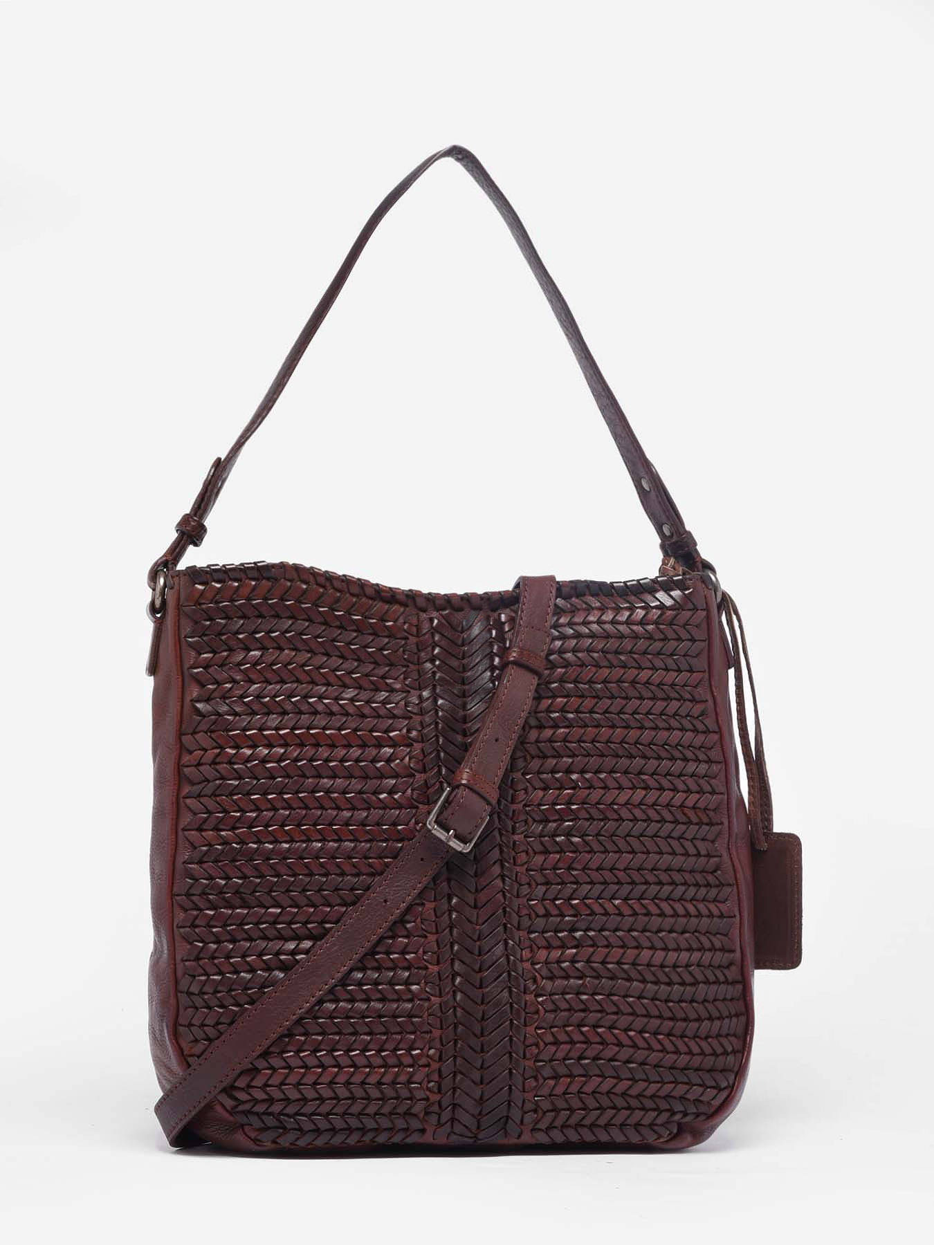 Sac Hippie Vintage En Cuir Artisanal Porté épaule - Super Affaire à 25€, Marron Foncé, Pour Femme