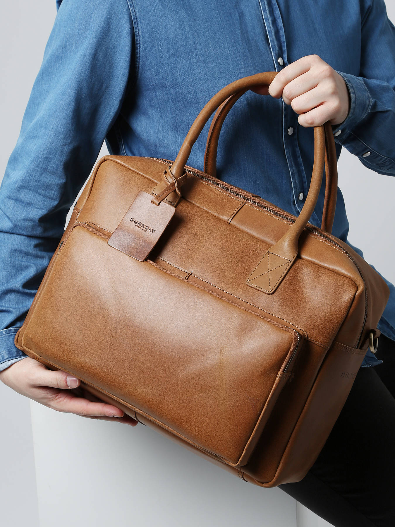 Stoffen Aktetas - Werktas - Laptoptas Zwart - Fana Bags