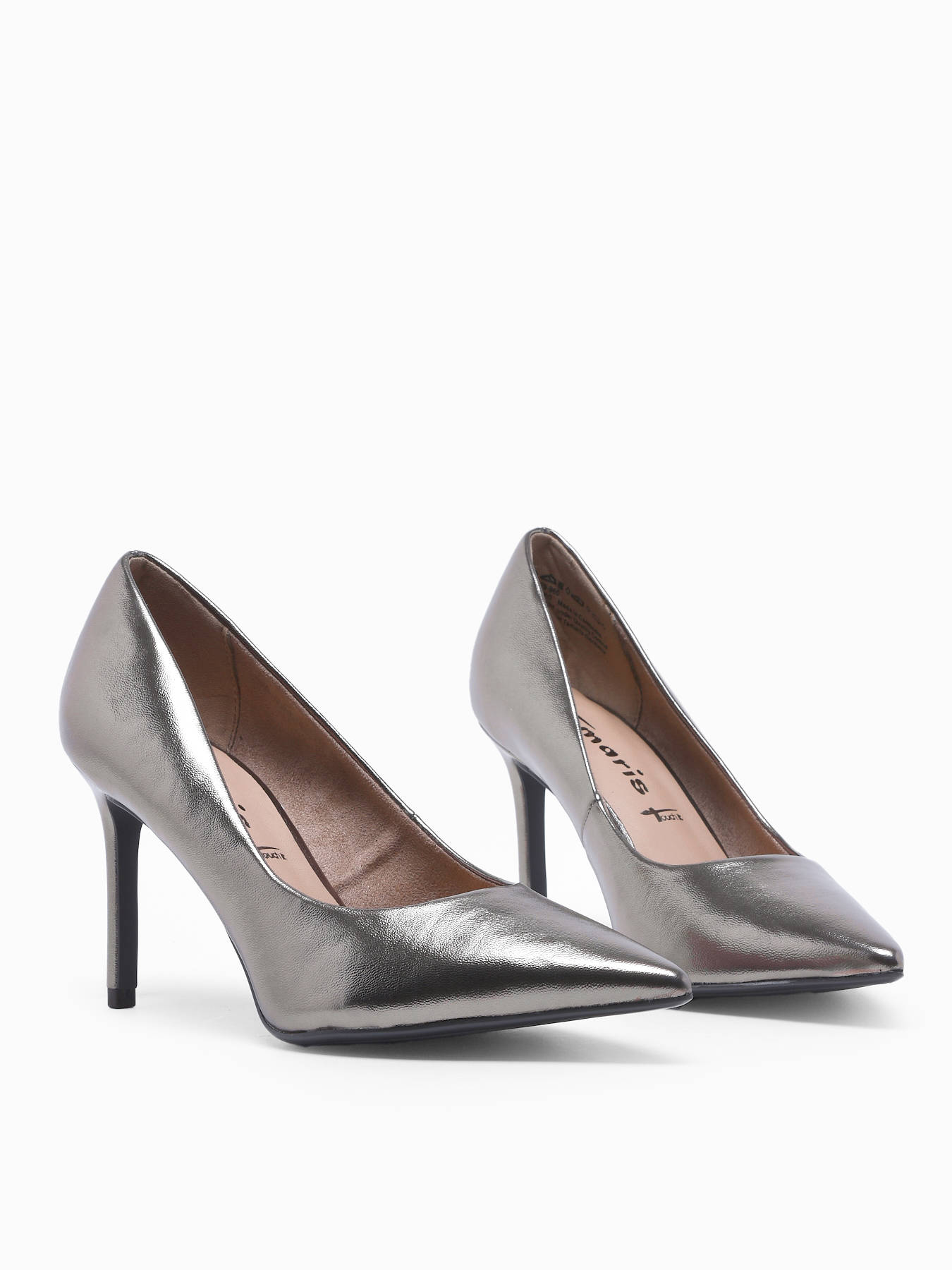 Tamaris Dames Pumps Met Gesp - Elegante Hakken 8,5 Cm, Zwart/Textiel