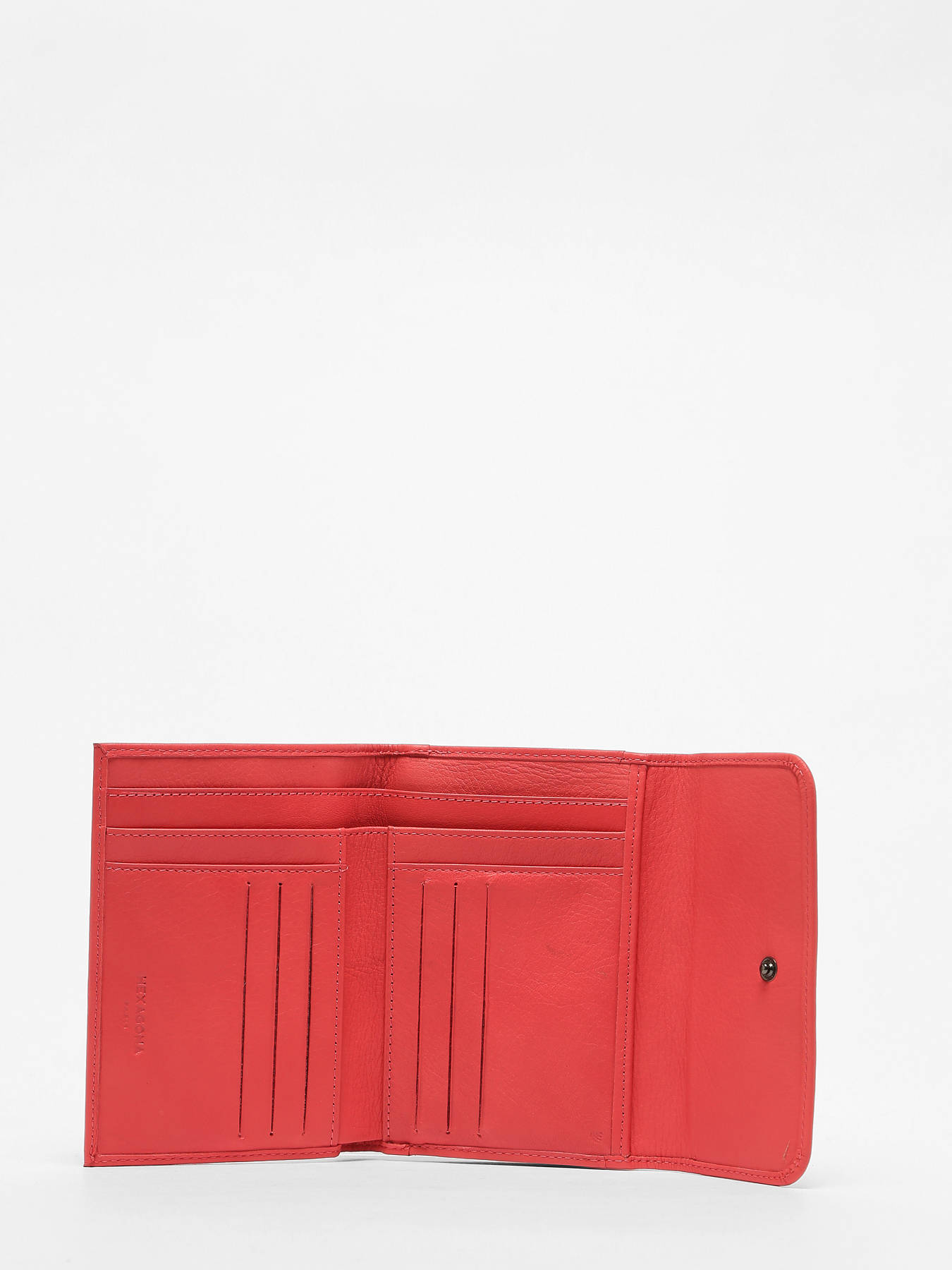 Portefeuille Porte-Monnaie HEXAGONA En Cuir Marron - Style Vintage Années 90