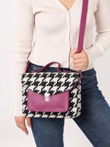 Sac Bandoulire Mademoiselle George Alligator Cuir Paul marius Violet allure GEORGALL-vue-porte