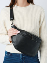 Sac Banane Milano Noir caviar CA23066-vue-porte