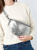 Sac Banane Nine Cuir Milano Argent nine NI21123-vue-porte