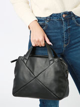 Sac Port Main Xena Cuir Nat et nin Noir vintage XENA-vue-porte