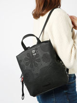 Rugzak Desigual Zwart deja vue 23WAKP01-vue-porte