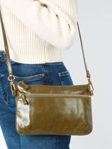 Sac Bandoulire Vicky Cuir Nat et nin Vert vintage VICKY-vue-porte