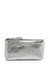 Trousse Zippe Nine Cuir Milano Argent nine NI22114N