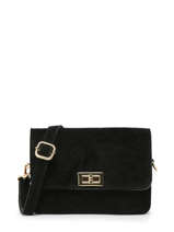Sac Bandoulire Velvet Cuir Milano Noir velvet VE23061