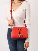 Cross Body Tas Caviar Leder Milano Oranje caviar CA21101-vue-porte