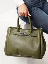 Handtas Caviar Leder Milano Groen caviar CA23064-vue-porte