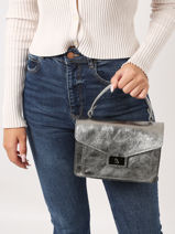 Sac Bandoulire Nine Cuir Milano Argent nine NI21061N-vue-porte