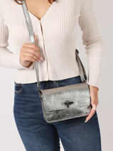 Cross Body Tas Nine Leder Milano Zilver nine NI22115N-vue-porte