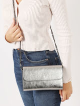 Sac Bandoulire Nine Cuir Milano Argent nine NI23064N-vue-porte