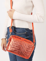 Sac Bandoulire Nine Cuir Milano Orange nine NI1911LN-vue-porte