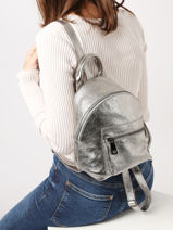 Sac � Dos Nine Cuir Milano Argent nine NI23066-vue-porte