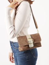 Sac Bandoulire Velvet Aspect Daim Milano Gris velvet VE22061-vue-porte
