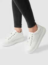 Sneakers Kapri Embossed En Cuir Karl lagerfeld Blanc women KL62523F-vue-porte