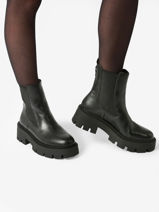 Chelsea Boots Uit Leder Tamaris Zwart women 41-vue-porte