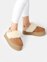 Mules Avec Brides Funkette En Cuir Ugg Marron women 1113474-vue-porte