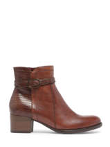 Enkellaarsjes Met Hak Uit Leder Tamaris Bruin accessoires 85751