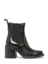 Chelsea Boots Met Hak Uit Leder Mjus Zwart women T77204