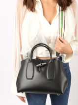 Longchamp Roseau box Sac port main Noir-vue-porte