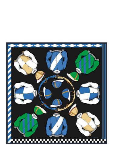 Longchamp Soie unie Foulard Noir