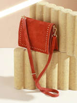 Sac Bandoulire Velvet Cuir Milano Orange velvet VE23063