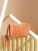 Sac Bandoulire Velvet Cuir Milano Orange velvet VE22111