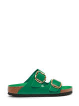 Mules Arizona En Cuir Birkenstock Vert women 1025383