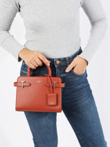 Sac  Main S Emilie Cuir Le tanneur Rouge emily PB328670-vue-porte