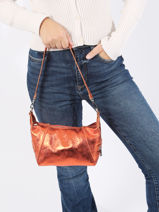 Sac Port paule Nine Cuir Milano Orange nine NI23062N-vue-porte