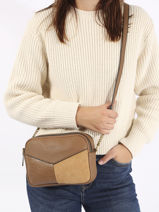 Cross Body Tas Cobra David jones Beige cobra 1-vue-porte