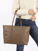 Schoudertas A4 Formaat Format A4 David jones Beige format a4 CM6788-vue-porte