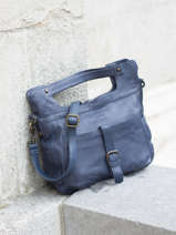 Sac Port Main Cow Cuir Basilic pepper Bleu cow BCOW67