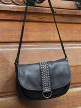 Sac Bandoulire Toscane Cuir Basilic pepper Noir toscane BTOS02