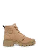 Bottines Pallabase Nbk En Cuir Palladium Beige women 98867223