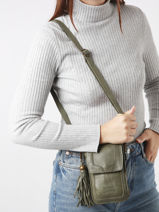 Cross Body Tas Cow Basilic pepper Groen cow BCOW49-vue-porte