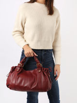 Schoudertas Icone Icone Leder Gerard darel Rood icone H401-vue-porte