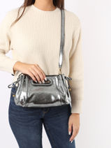 Cross Body Tas Metal Glitter Metal Glitter Leder Gerard darel Zilver metal glitter Y447-vue-porte