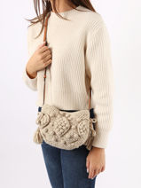 Cross Body Tas Mini 24h Wol Gerard darel Beige wool W436-vue-porte